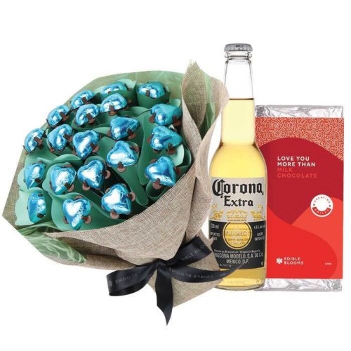 Aqua Love & Beer Valentine Posy